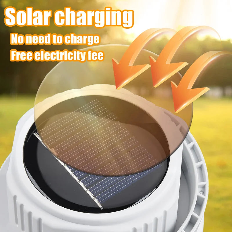 Solar Camping Lights Outdoor Waterproof Multifunctional Tent Flashlight Type-C And Solar Charge Atmosphere Light LED with Hook ﻿